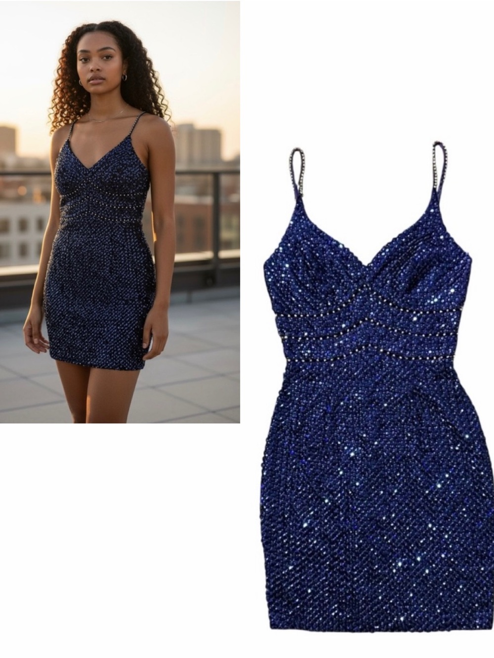 NITELINE NWT Vintage Sleeveless Sequin Mini Dress 2